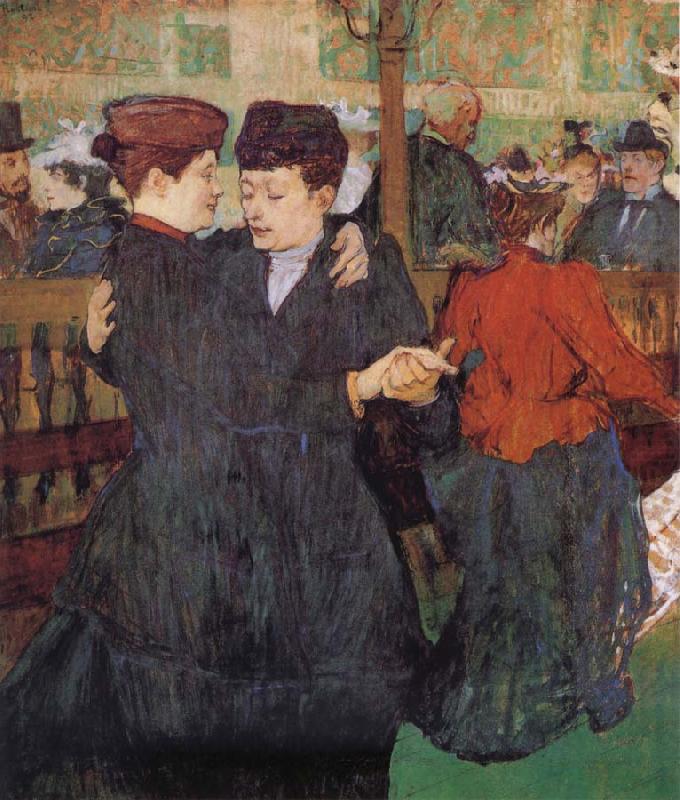 Two Women Dancing at the Moulin Rouge, Henri de toulouse-lautrec
